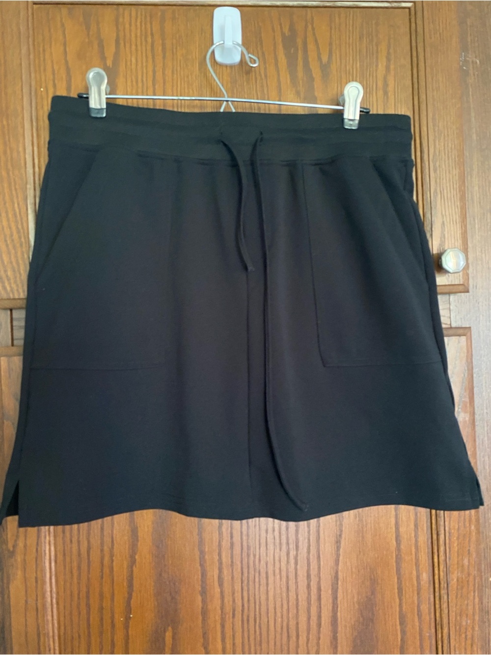 Black Drawstring Casual Skort